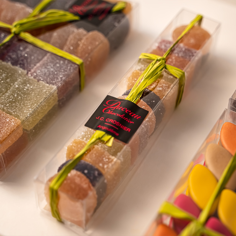 Assortiment de pâtes de fruit fait main par la chocolaterie Duceau à Angoulême